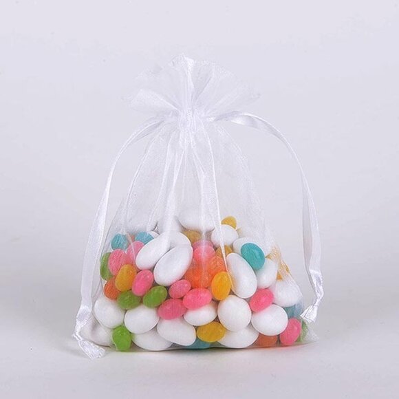 100 Winter Organza Bag Large 8x14" Gift Turquoise Light Blue Gray Royal White - Picture 6 of 6